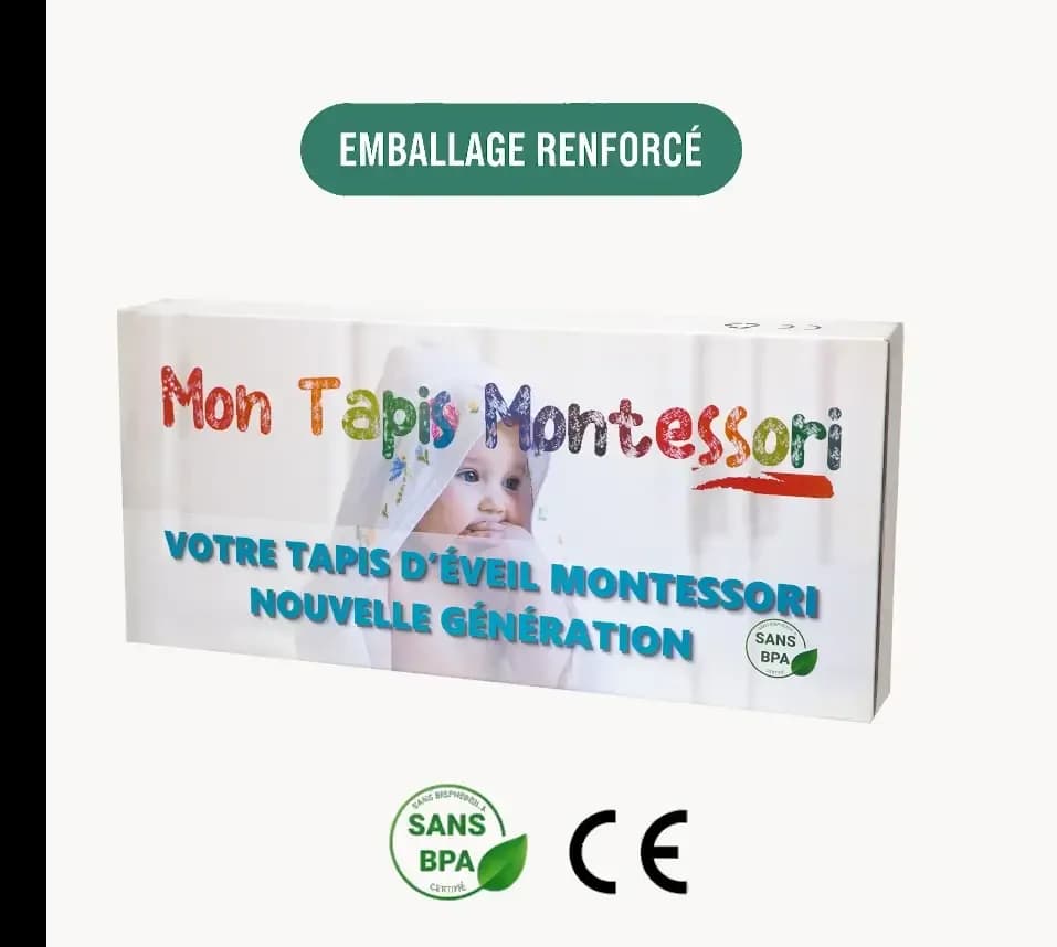 Tapis d'éveil Montessori livré dans son carton solide